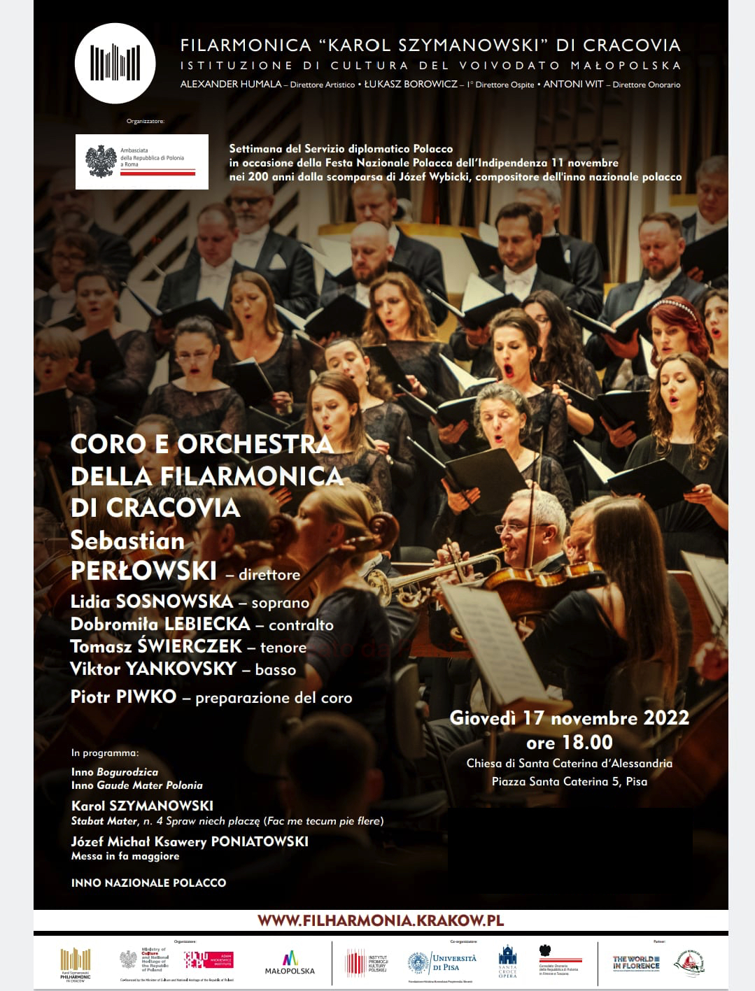 Pisa: Concerto della Filarmonica “Karol Szymanowski” di Cracovia