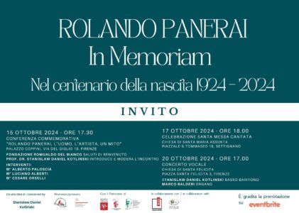 Firenze: In memoria di Rolando Panerai nel centenario della nascita. Il concerto del Maestro Stanisław Daniel Kotliński.