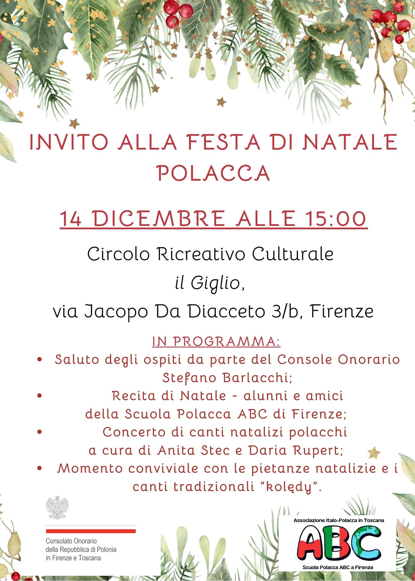 Firenze: Invito alla Festa di Natale polacca